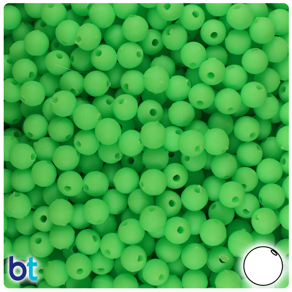 Lime Matte 6mm Round Plastic Beads (500pcs)