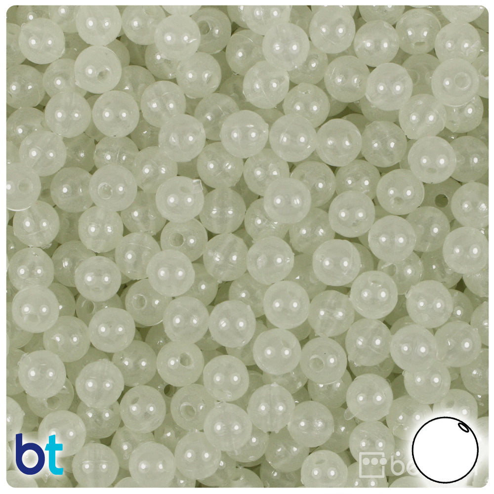 Night Glow-in-the-Dark 6mm Round Plastic Beads (500pcs)