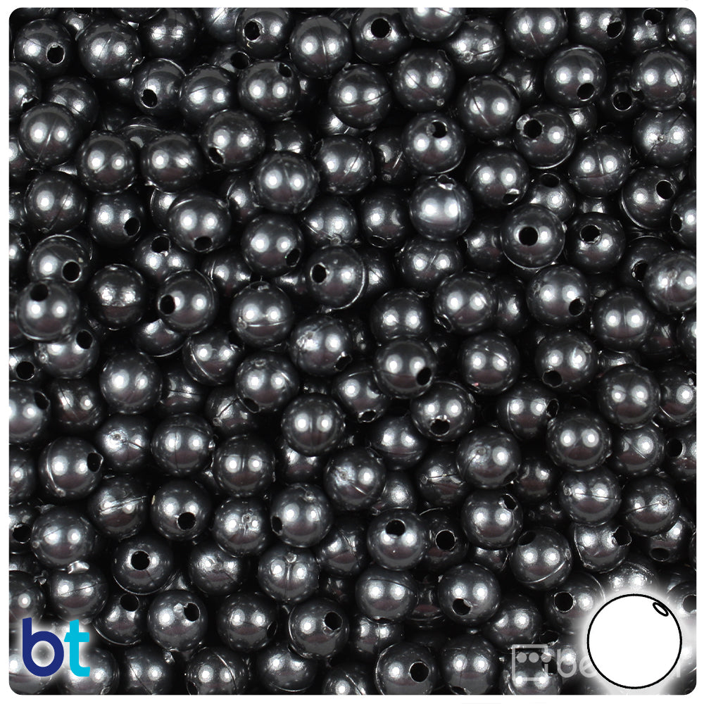 Black Pearl 6mm Round Plastic Beads (500pcs)