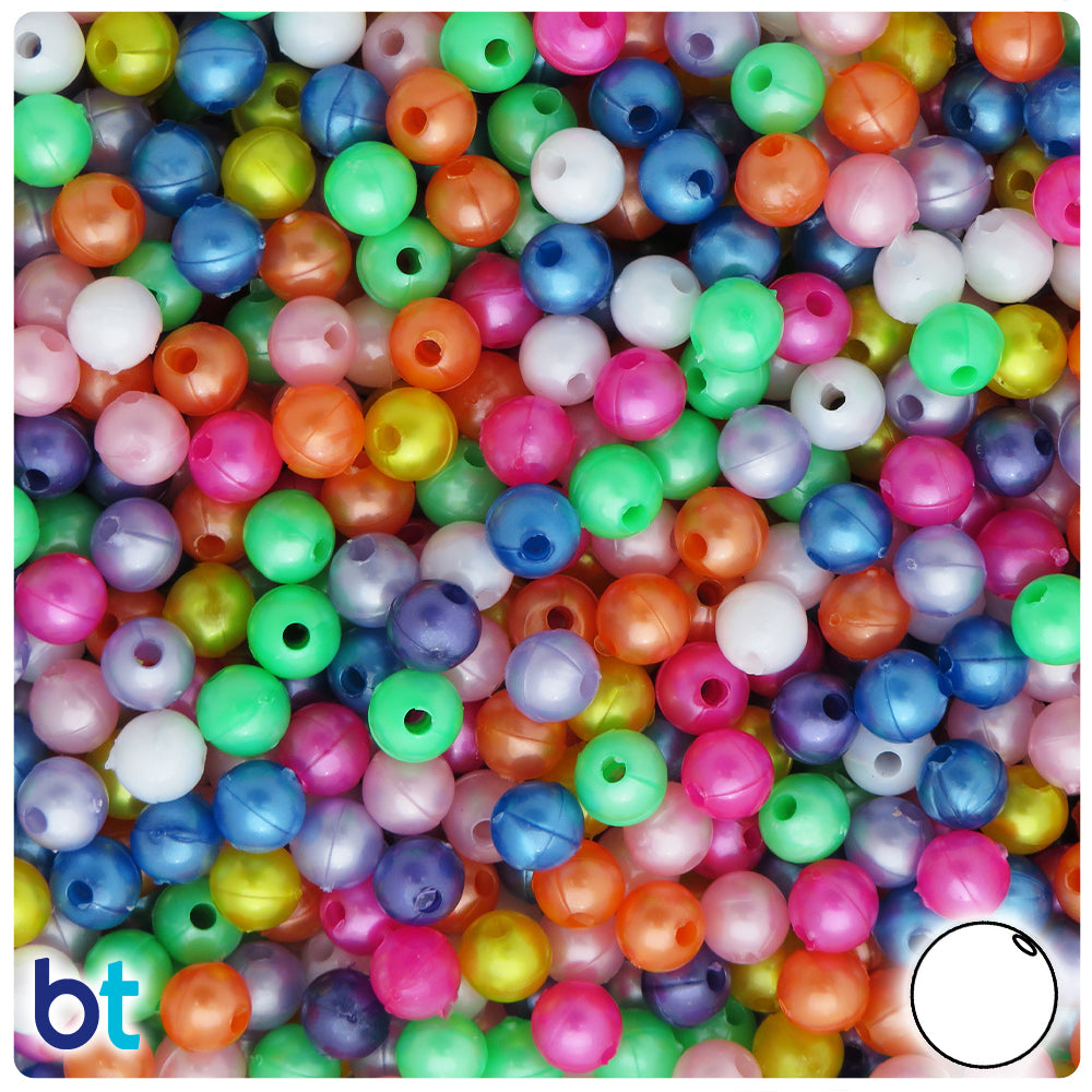 Pearl Mix 6mm Round Plastic Beads (500pcs)