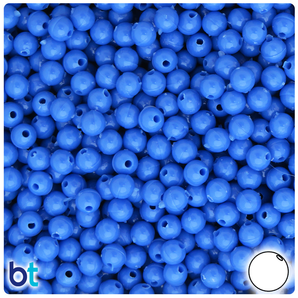 Periwinkle Opaque 6mm Round Plastic Beads (500pcs)