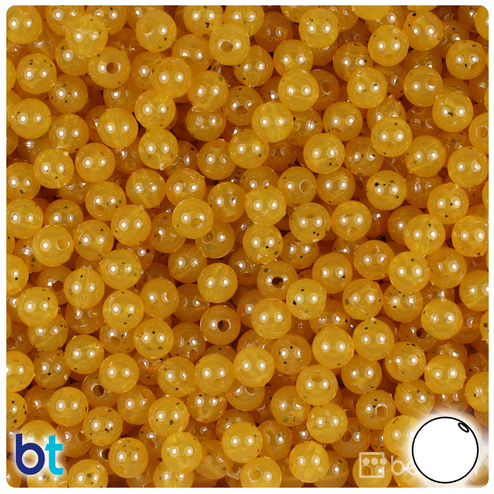 Amber Transparent 6mm Round Plastic Beads (500pcs)