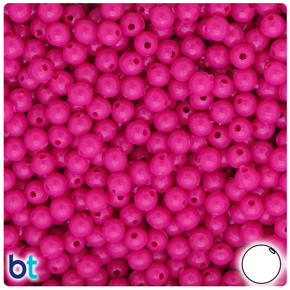 Mulberry Opaque 6mm Round Plastic Beads (500pcs)
