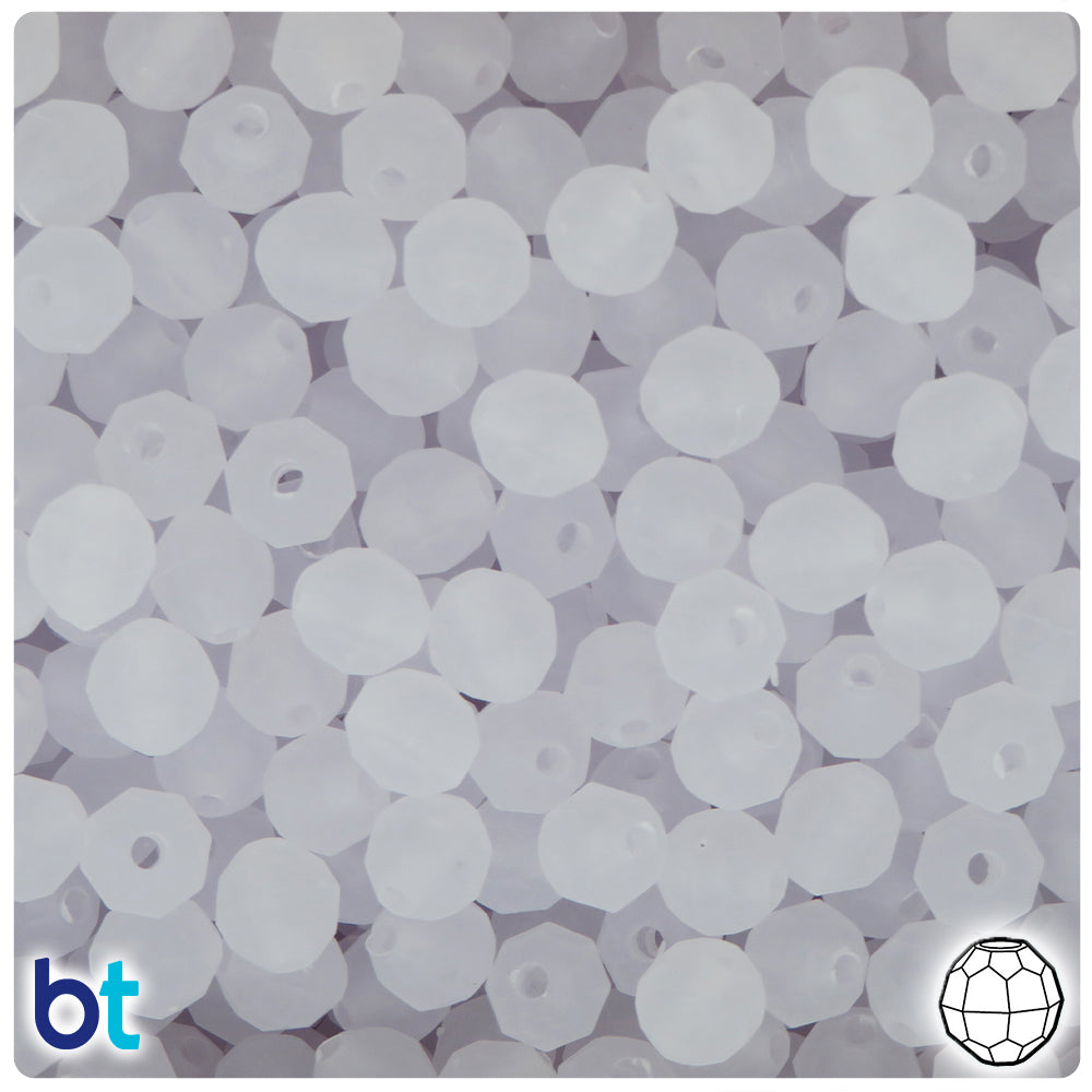 Ice Frosted 8mm Faceted Round Plastic Beads (450pcs)
