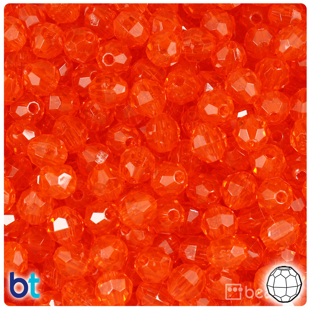 Hyacinth Transparent 8mm Faceted Round Plastic Beads (450pcs)