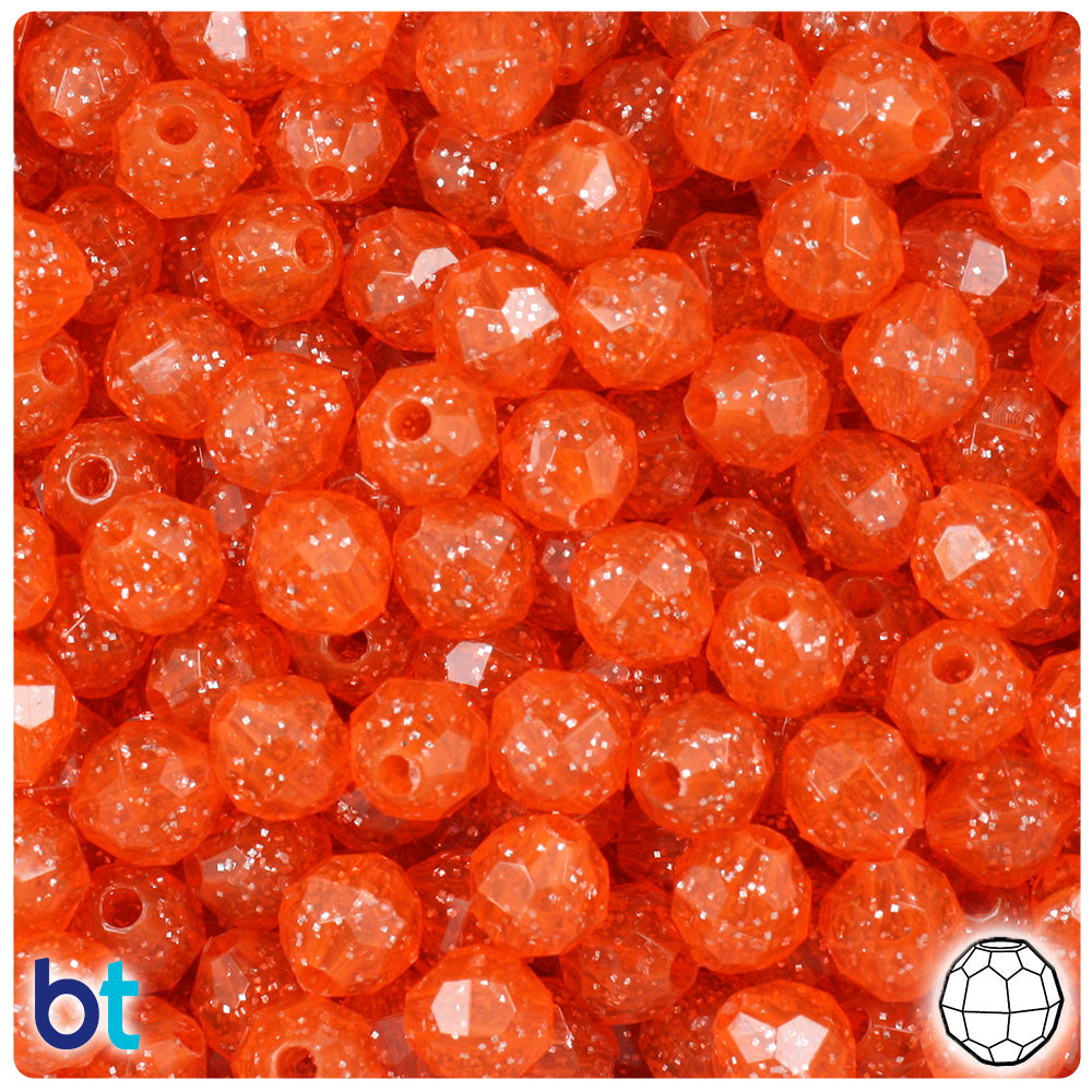 Hyacinth Sparkle 8mm Faceted Round Plastic Beads (450pcs)