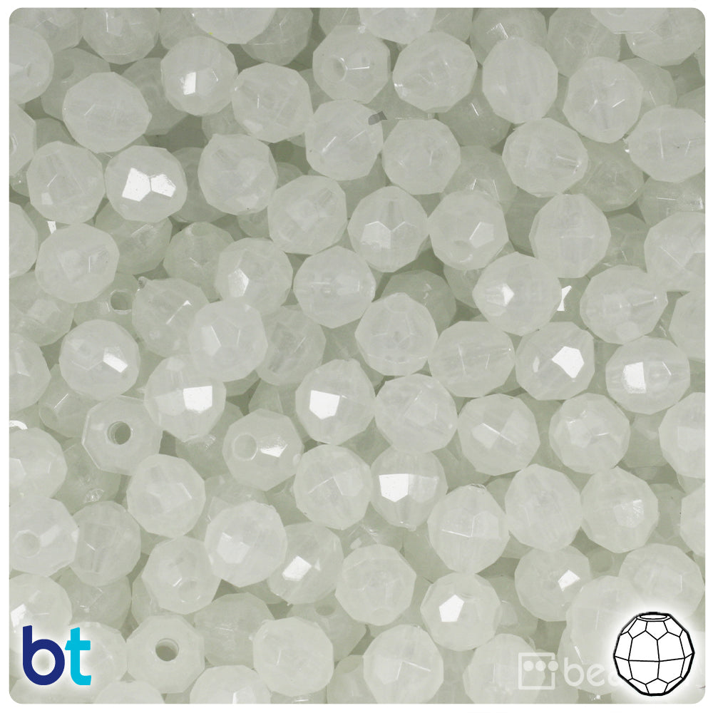 Night Glow-in-the-Dark 8mm Faceted Round Plastic Beads (450pcs)