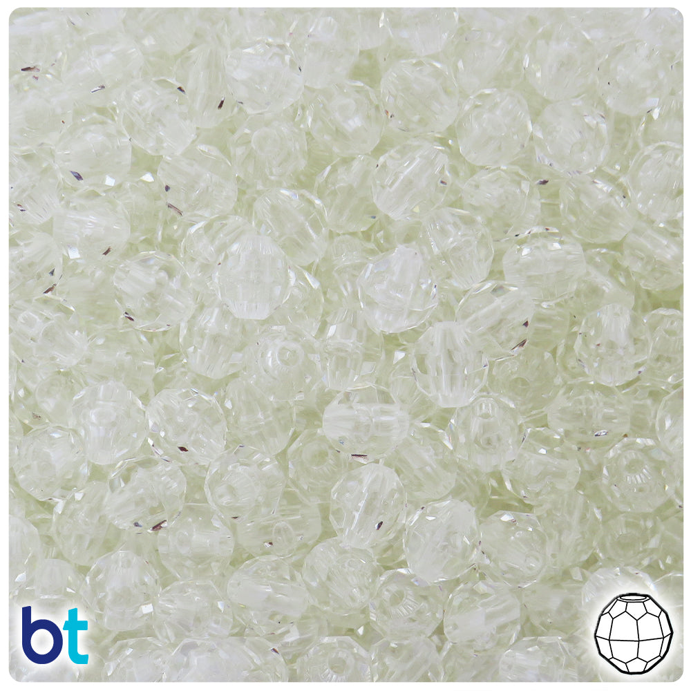 Pale Champagne Transparent 8mm Faceted Round Plastic Beads (450pcs)