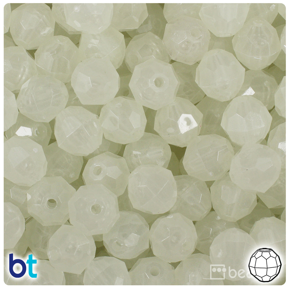 Night Glow-in-the-Dark 12mm Faceted Round Plastic Beads (180pcs)