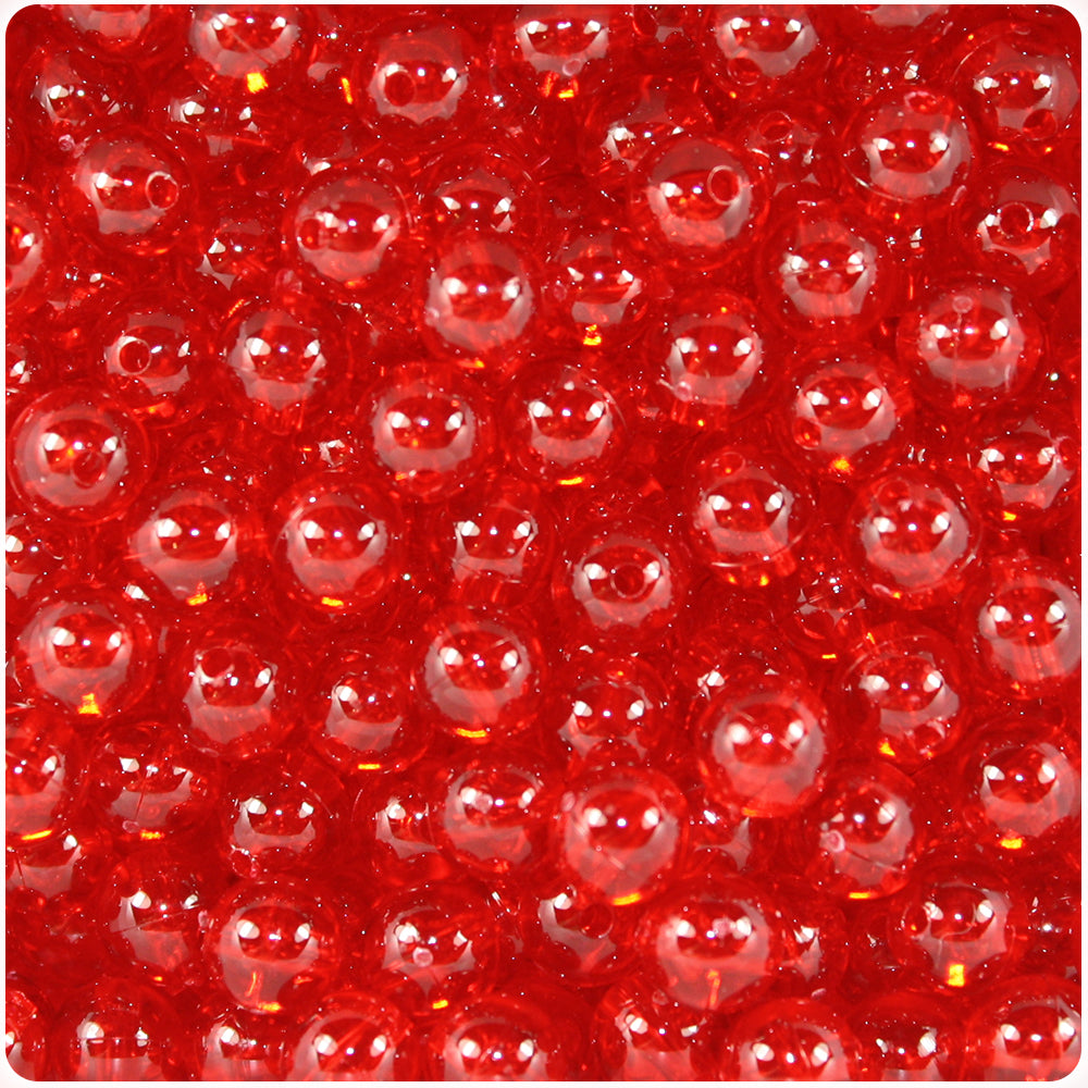 Ruby Transparent 8mm Round Plastic Beads (300pcs)