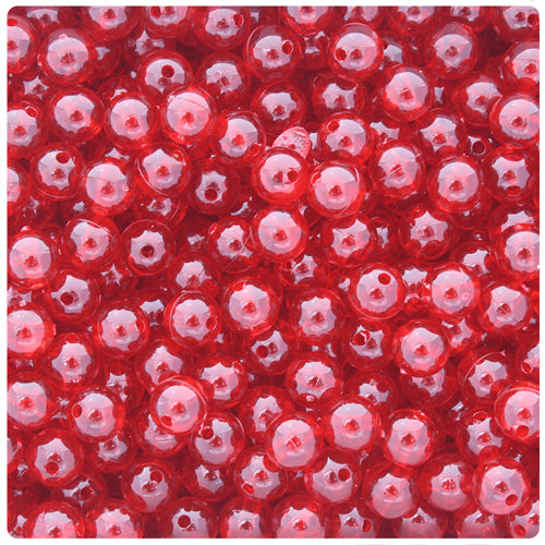 Dark Ruby Transparent 8mm Round Plastic Beads (300pcs)