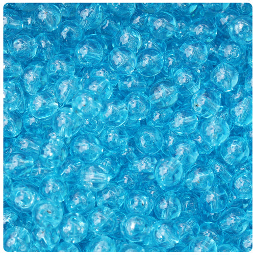 Light Turquoise Transparent 8mm Round Plastic Beads (300pcs)
