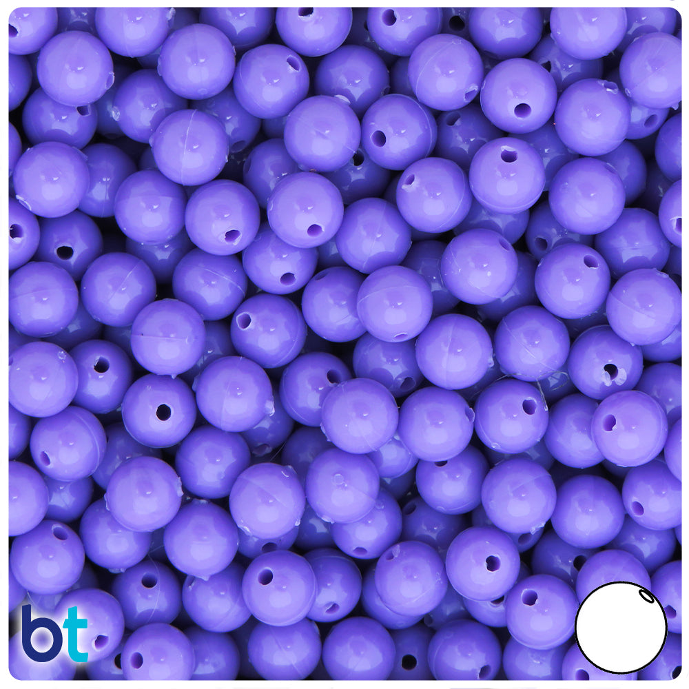 Lilac Opaque 8mm Round Plastic Beads (300pcs)