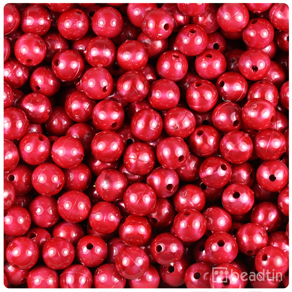 Red Pearl 8mm Round Plastic Beads (300pcs)