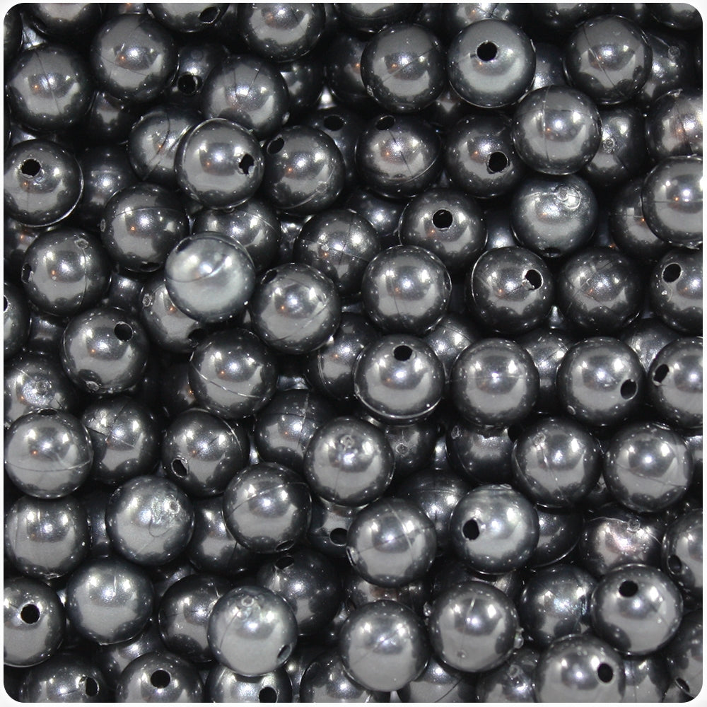 Black Pearl 8mm Round Plastic Beads (300pcs)