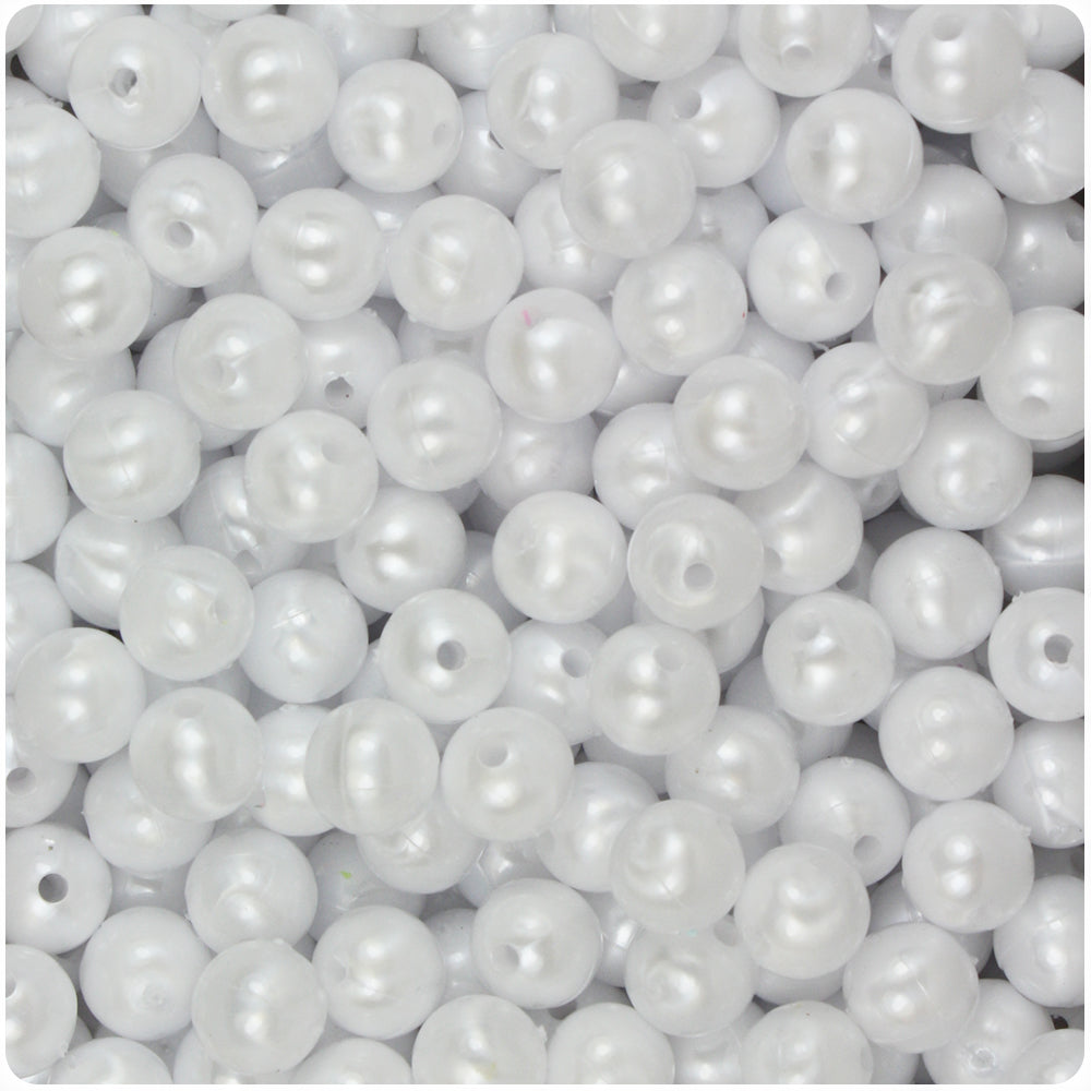 White Pearl 8mm Round Plastic Beads (300pcs)