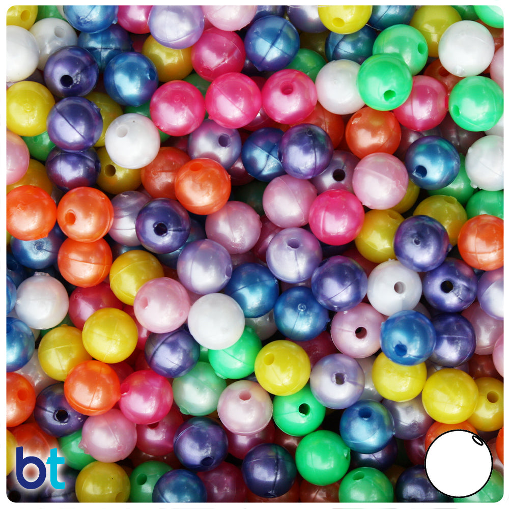 Pearl Mix 8mm Round Plastic Beads (300pcs)