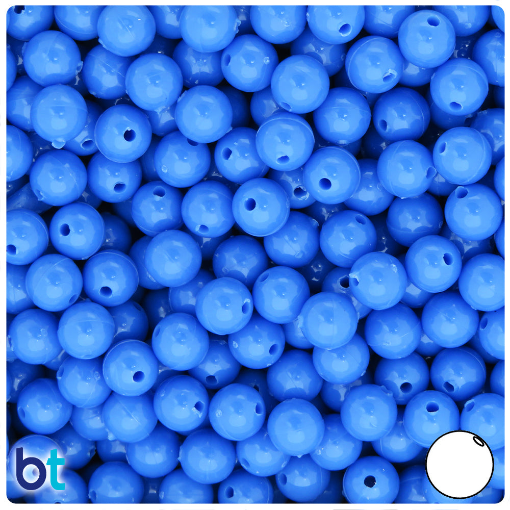 Periwinkle Opaque 8mm Round Plastic Beads (300pcs)