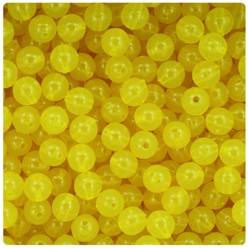 Lure Yellow Transparent 8mm Round Plastic Beads (300pcs)