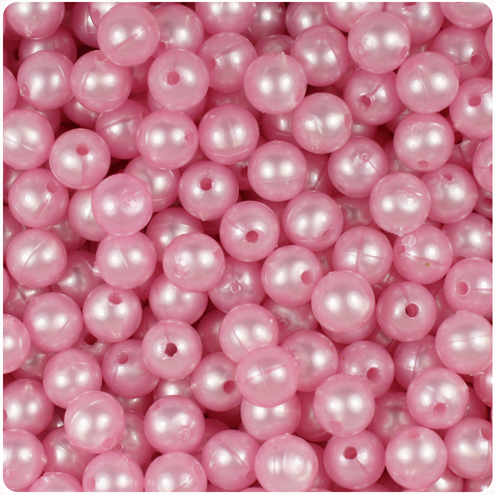 Light Pink Pearl 8mm Round Plastic Beads (300pcs)