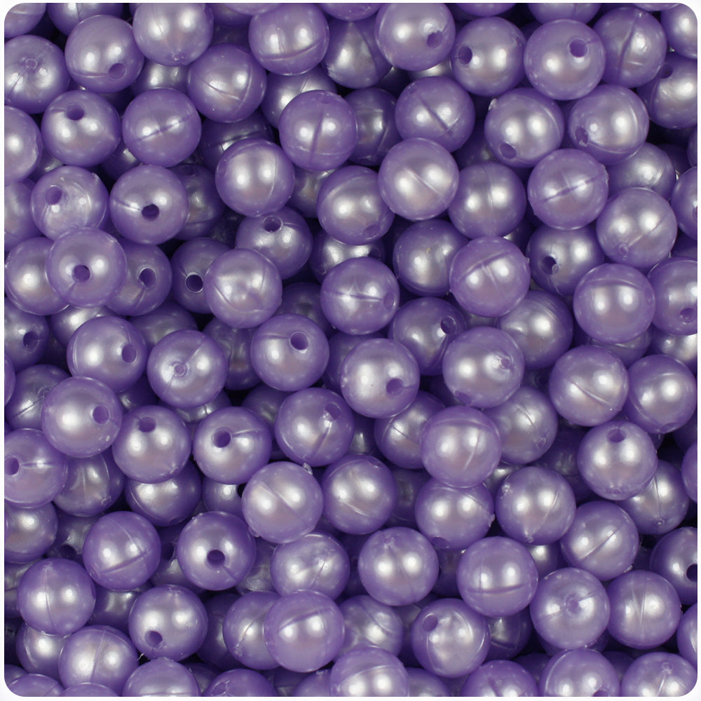 Light Purple Pearl 8mm Round Plastic Beads (300pcs)