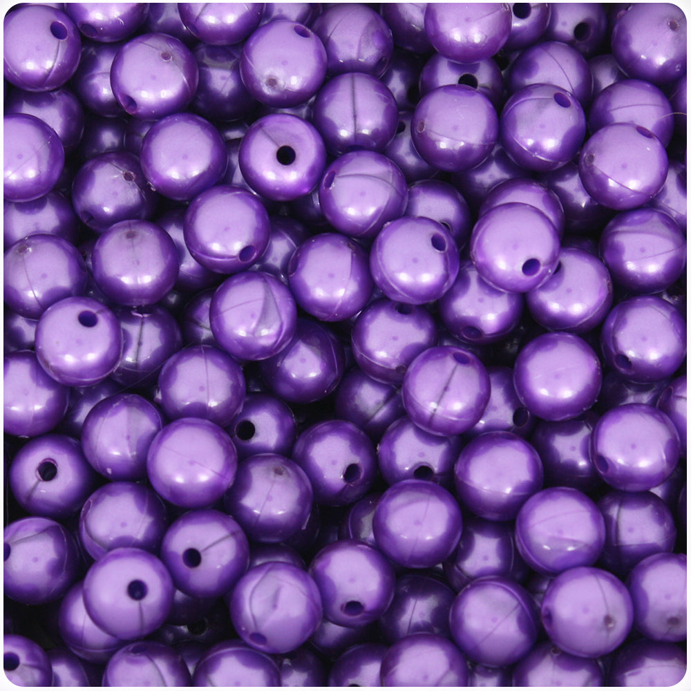 Dark Purple Pearl 8mm Round Plastic Beads (300pcs)