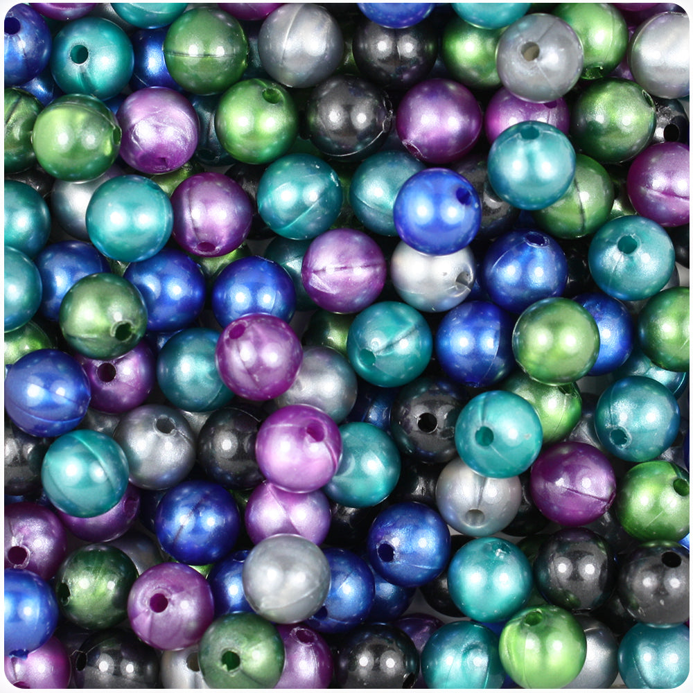 Cool Black Mix Pearl 8mm Round Plastic Beads (300pcs)