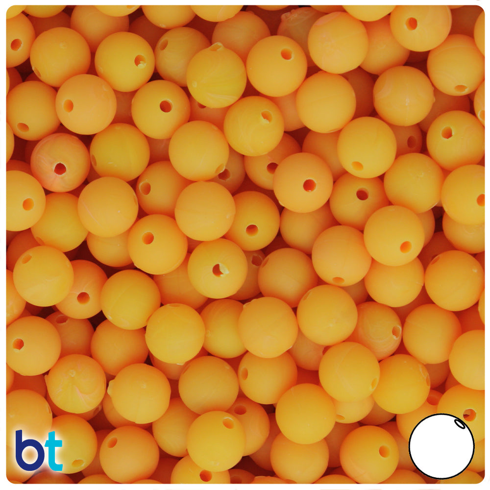 Golden Roe Matte 8mm Round Plastic Beads (300pcs)