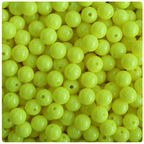 Chartreuse Opaque 8mm Round Plastic Beads (300pcs)