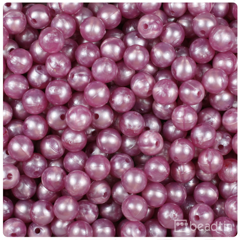 Mauve Pearl 8mm Round Plastic Beads (300pcs)