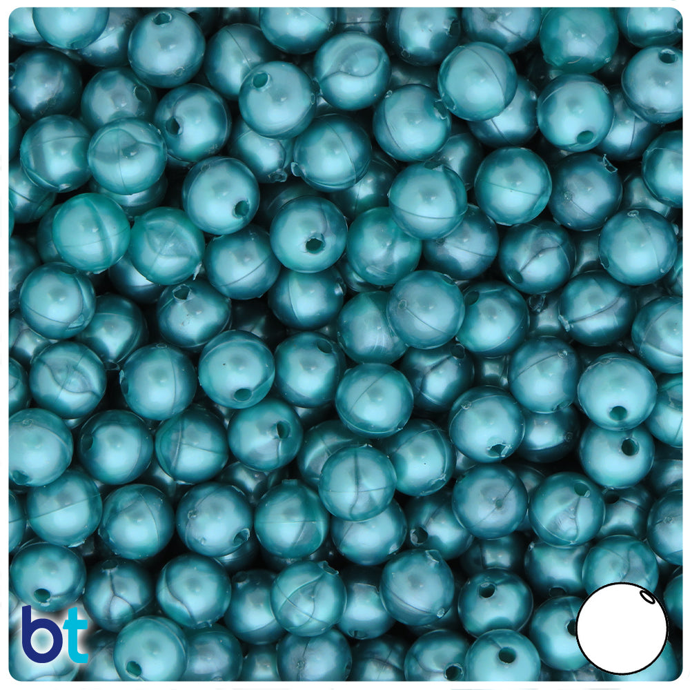 Teal Pearl 8mm Round Plastic Beads (300pcs)