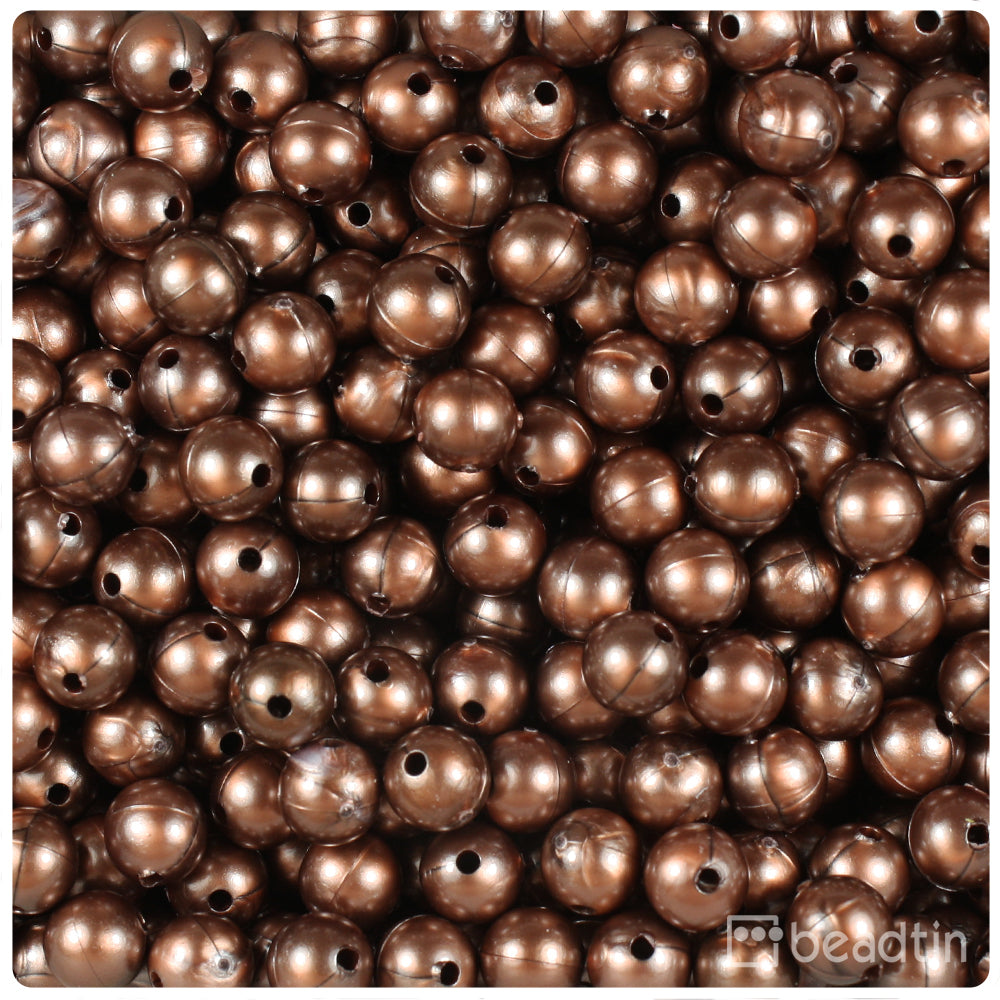 Bronze Pearl 8mm Round Plastic Beads (300pcs)