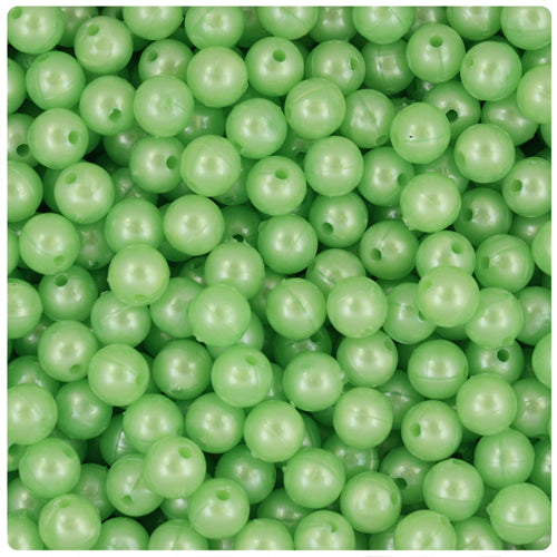 Lime Pearl 8mm Round Plastic Beads (300pcs)