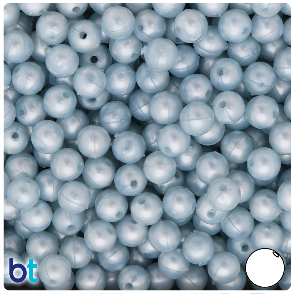 Azure Blue Pearl 8mm Round Plastic Beads (300pcs)