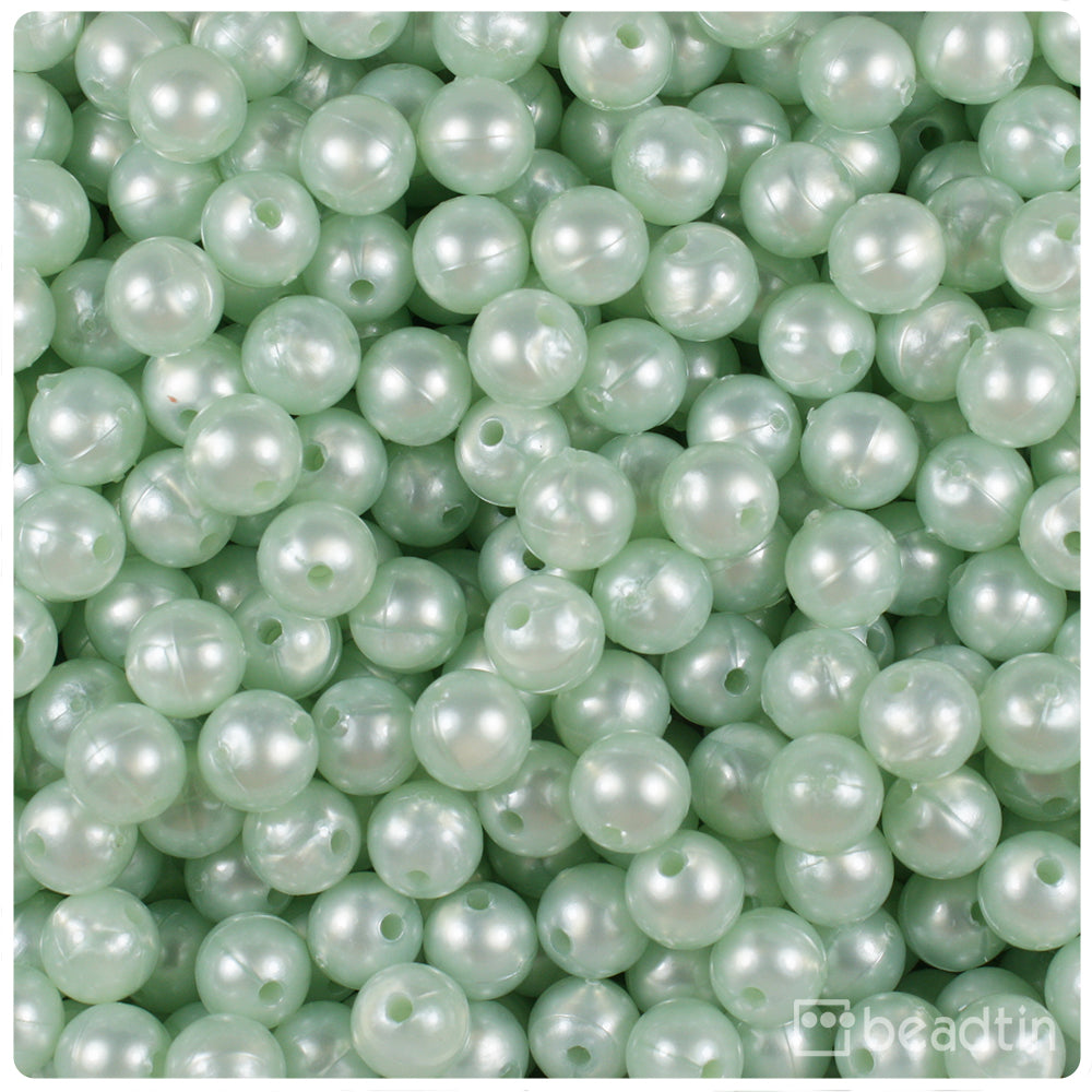 Sea Foam Pearl 8mm Round Plastic Beads (300pcs)