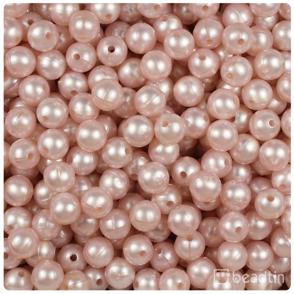 Light Rose Petal Pearl 8mm Round Plastic Beads (300pcs)