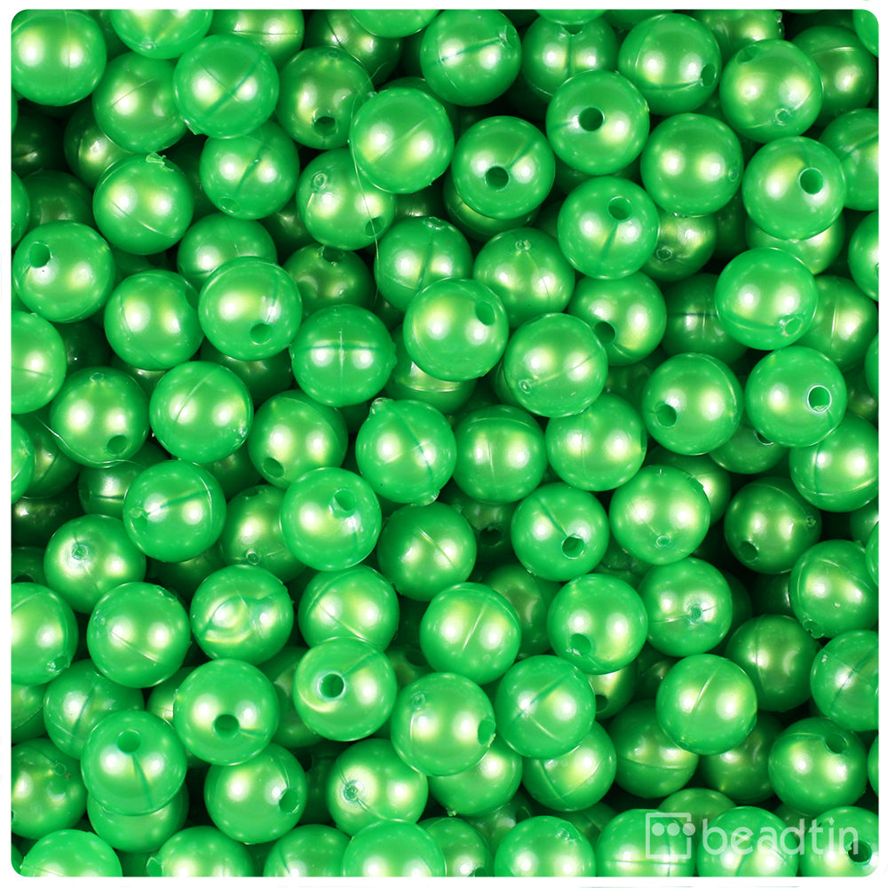 Spring Green Pearl 8mm Round Plastic Beads (300pcs)
