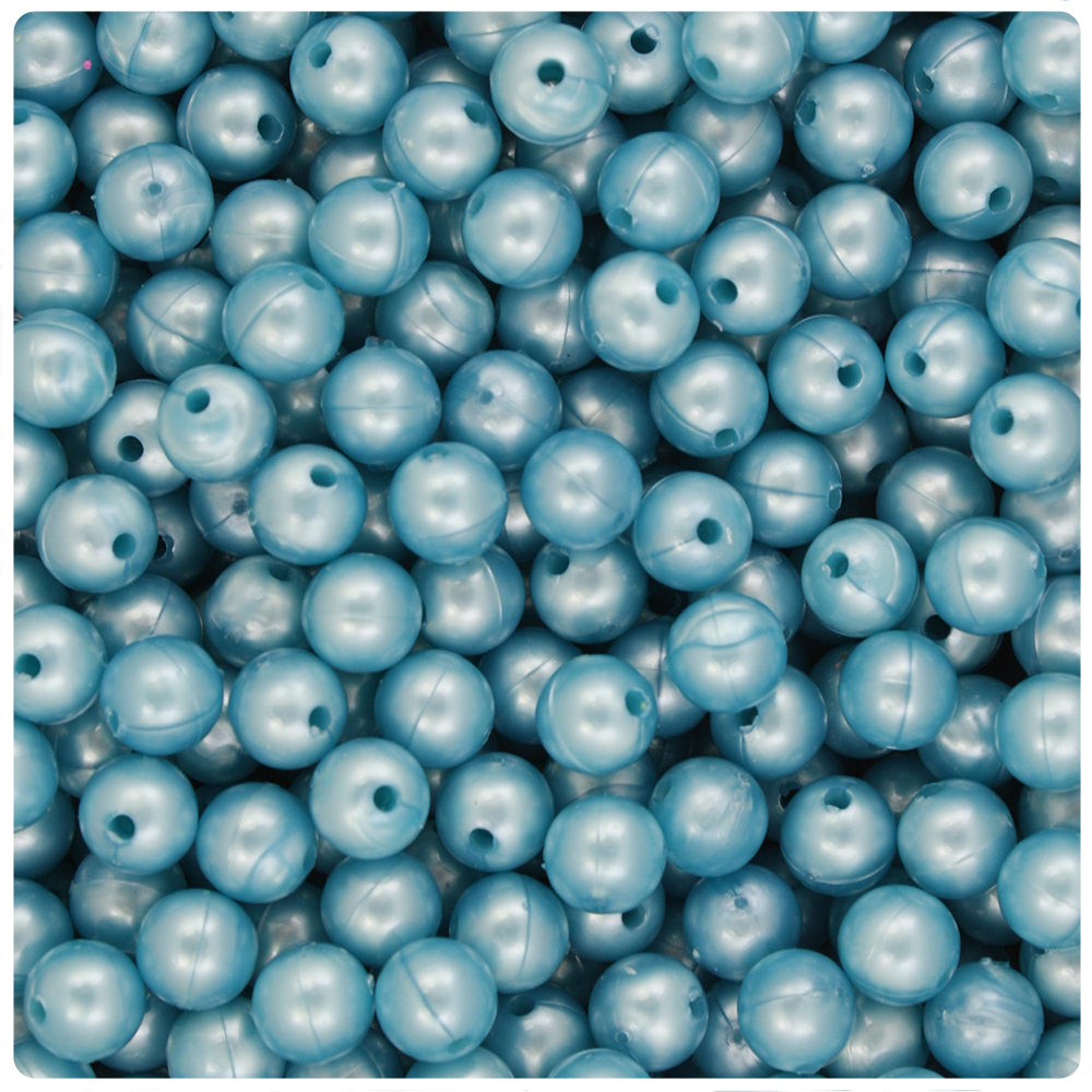 Sky Blue Pearl 8mm Round Plastic Beads (300pcs)