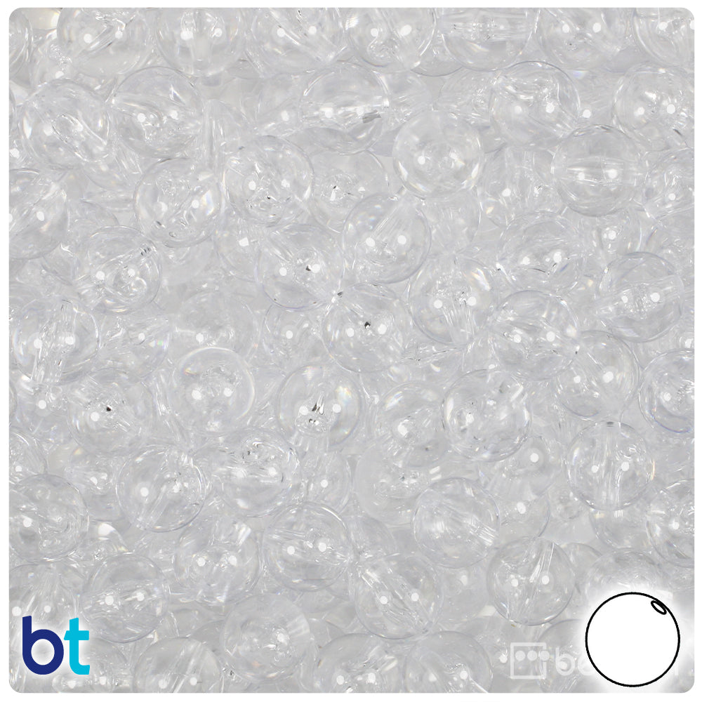 Crystal Transparent 10mm Round Plastic Beads (150pcs)