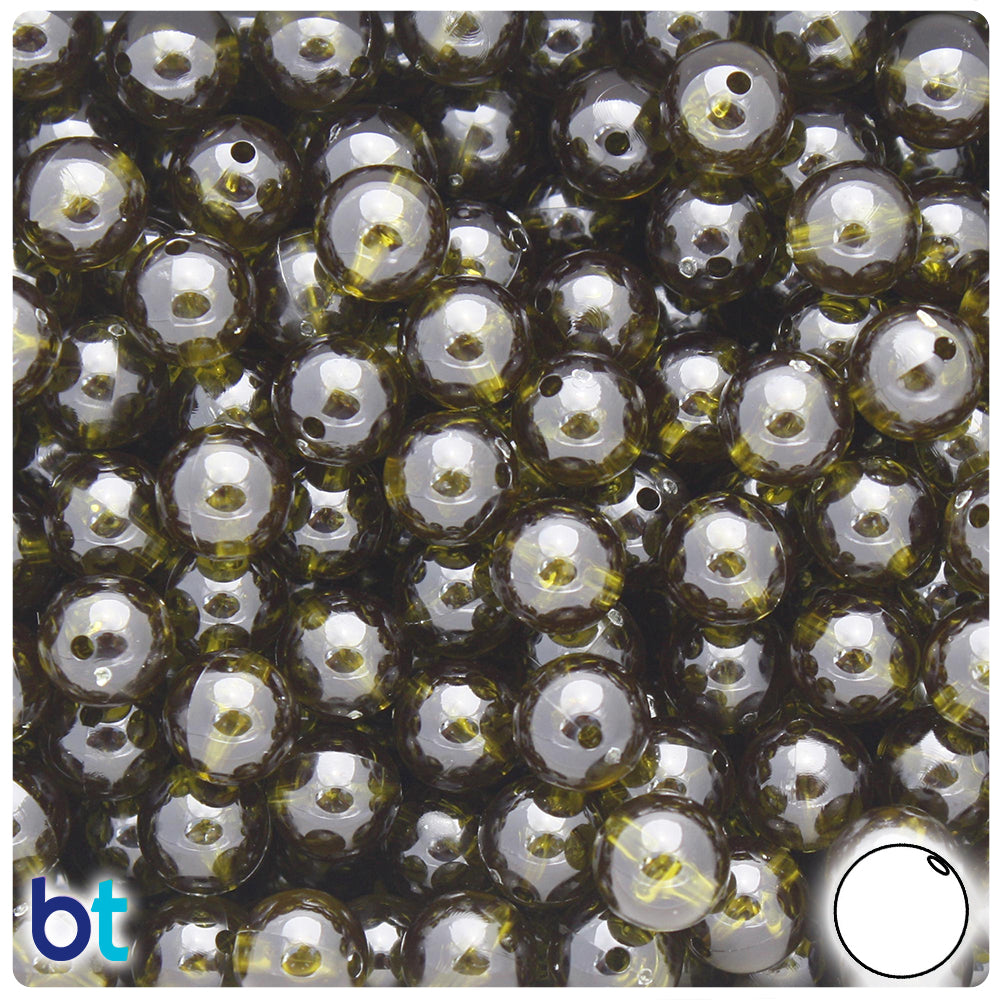 Avocado Transparent 10mm Round Plastic Beads (150pcs)