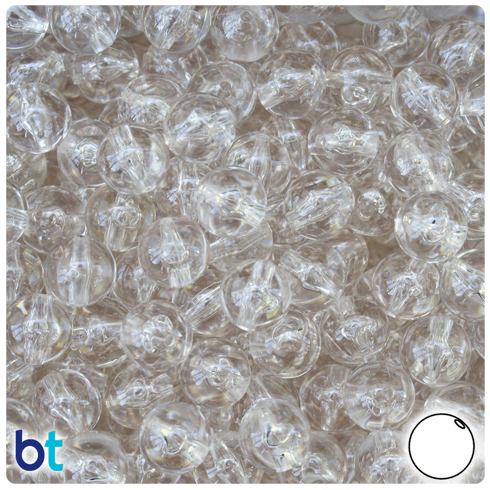 Champagne Transparent 10mm Round Plastic Beads (150pcs)
