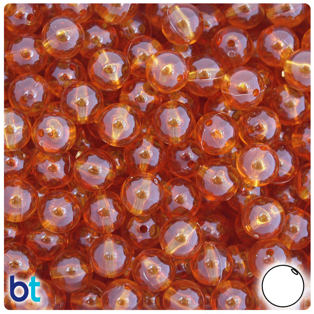 Topaz Transparent 10mm Round Plastic Beads (150pcs)