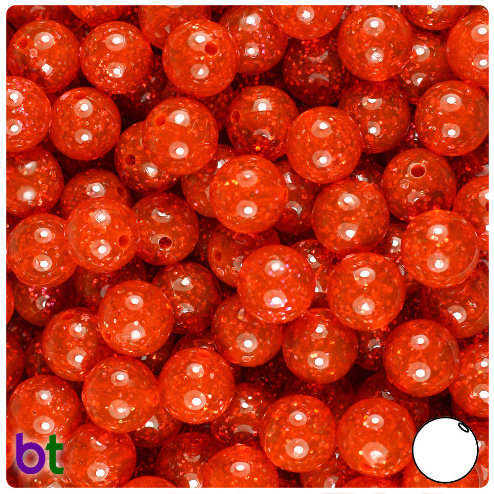 Wholesale Case 10mm Round Large Hole Plastic Beads - Sparkle