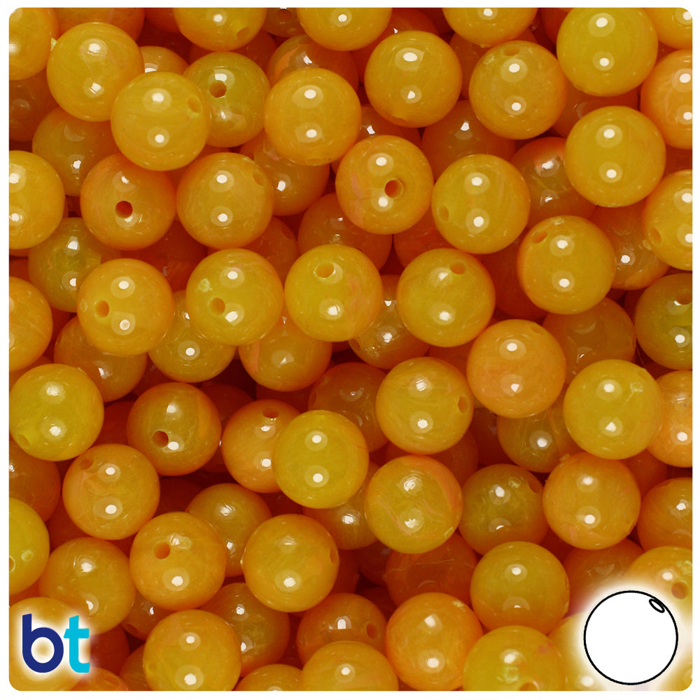 Golden Roe Opaque 10mm Round Plastic Beads (150pcs)