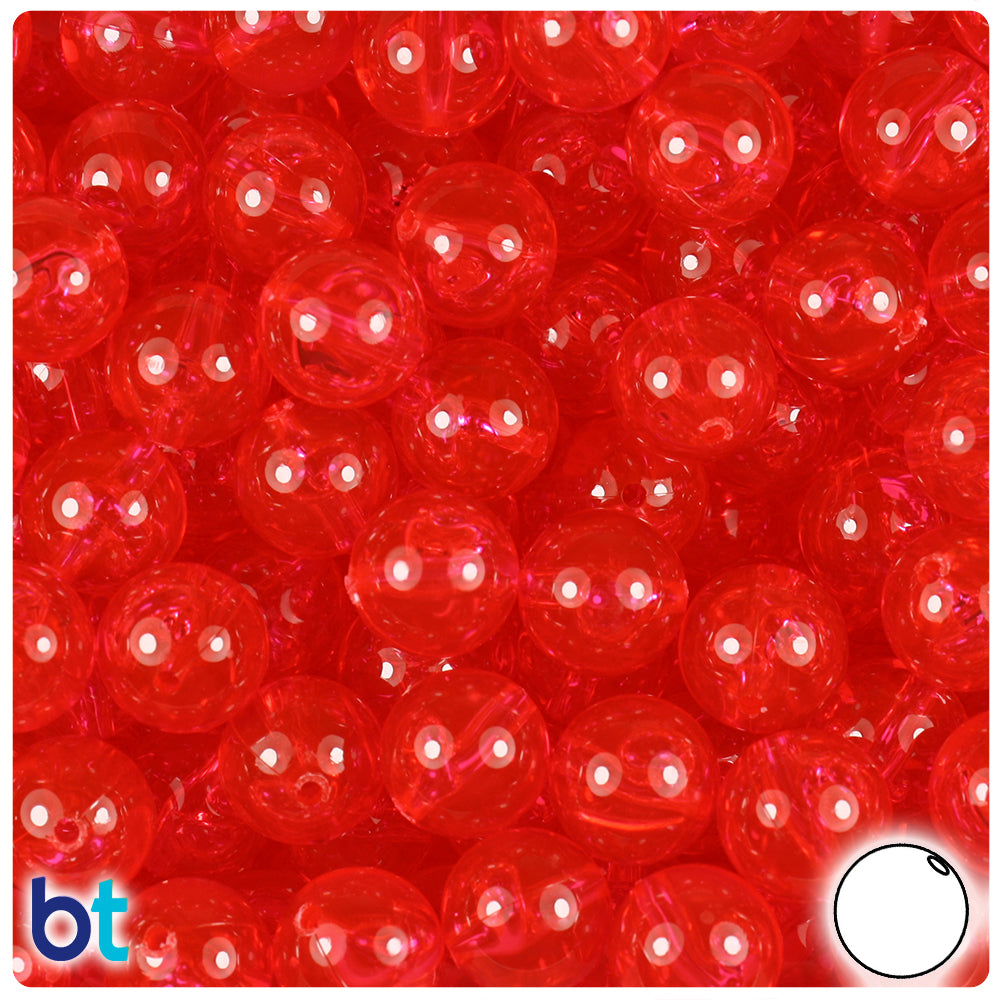 Wholesale Case 12mm Round Plastic Beads - Transparent