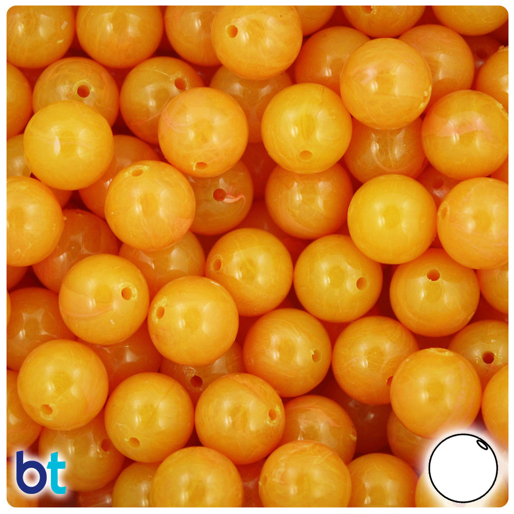 Golden Roe Opaque 12mm Round Plastic Beads (60pcs)