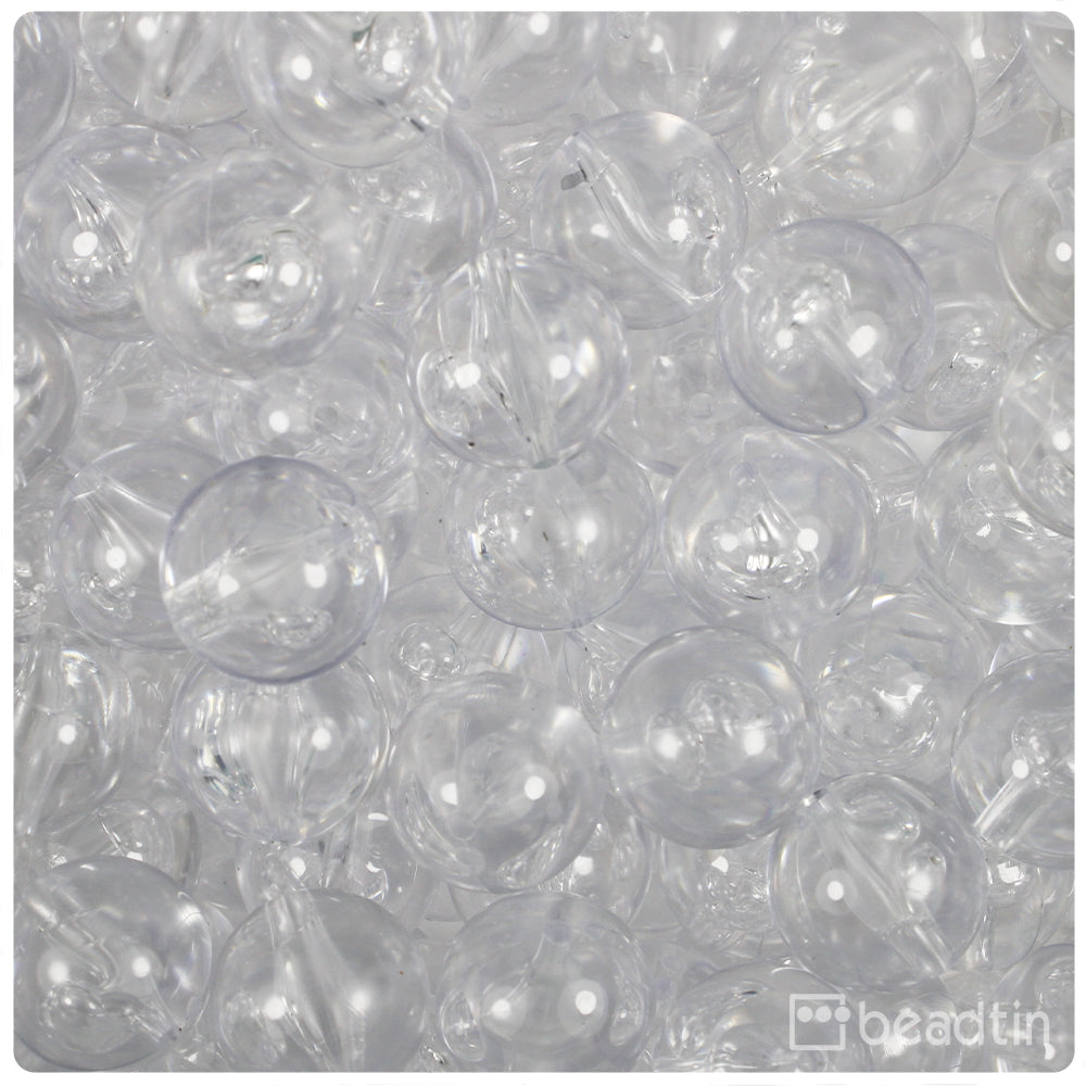Wholesale Case 14mm Round Plastic Beads - Transparent