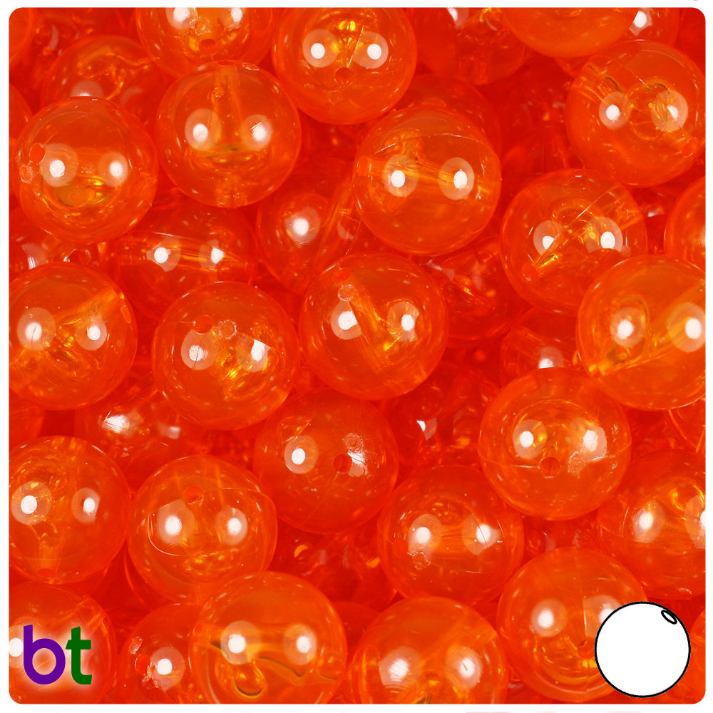 Wholesale Case 14mm Round Plastic Beads - Transparent