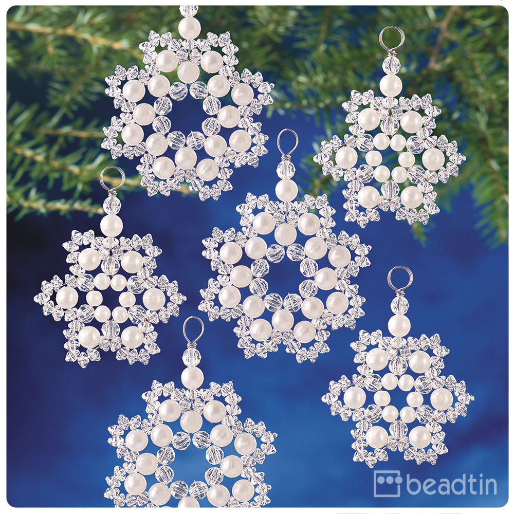 Crystal & Pearl Snowflakes Holiday Ornament Kit