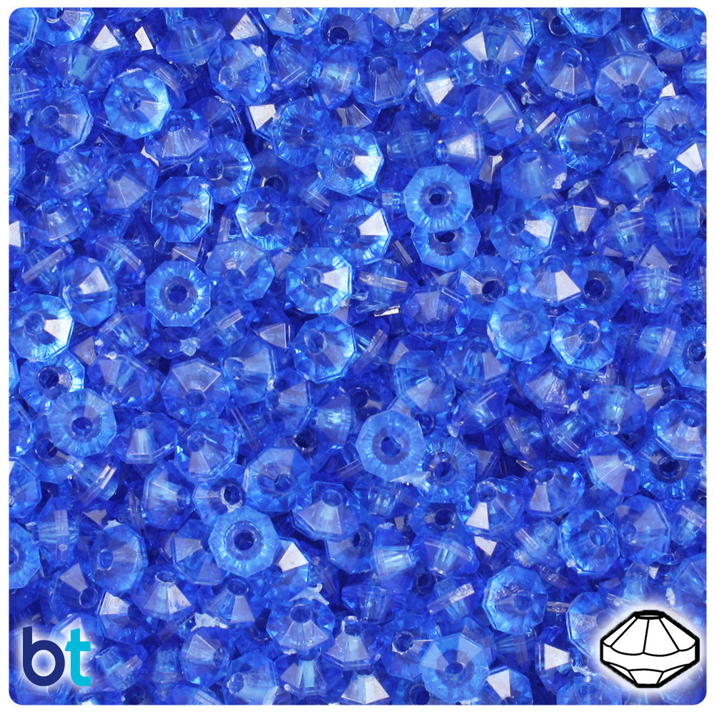 Dark Sapphire Transparent 6mm Faceted Rondelle Plastic Beads (1350pcs)